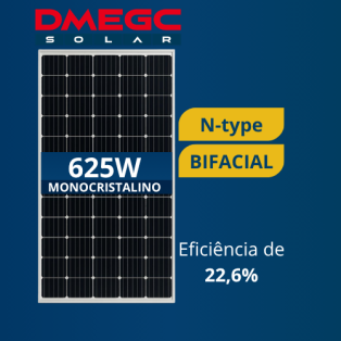 MODULO FOTOVOLTAICO 625W BIFACIAL FRAME ALUMINIO N-TYPE CABO 1,1M
