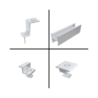 KIT INST. 04 MODULOS 555/585W (03 MODULOS 655W) METALICA LONGA (L) (S/ PERFIL)