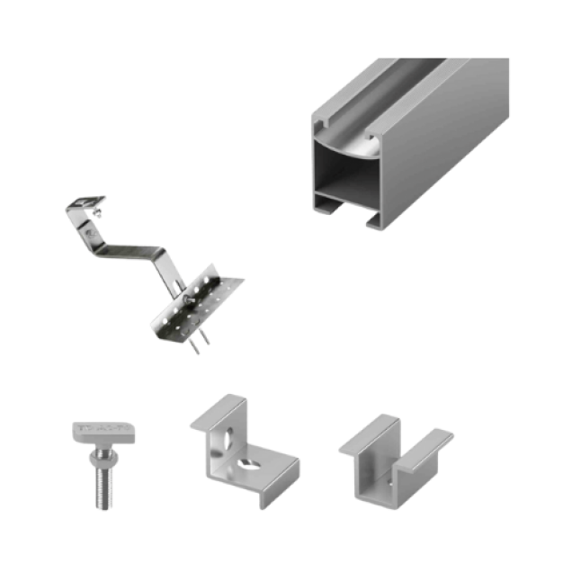 KIT INST. 04 MODULOS ATÉ 620W (03 MODULOS 655W) | CERAMICA | C/ PERFIL 2,4M | POLIMAX