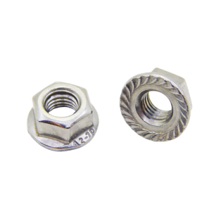 PORCA SEXTAVADA M8 FLANGEADA C/ SERRILHA DIN 6923 A2-INOXPAR - OBRIGATORIO PARA MICRO