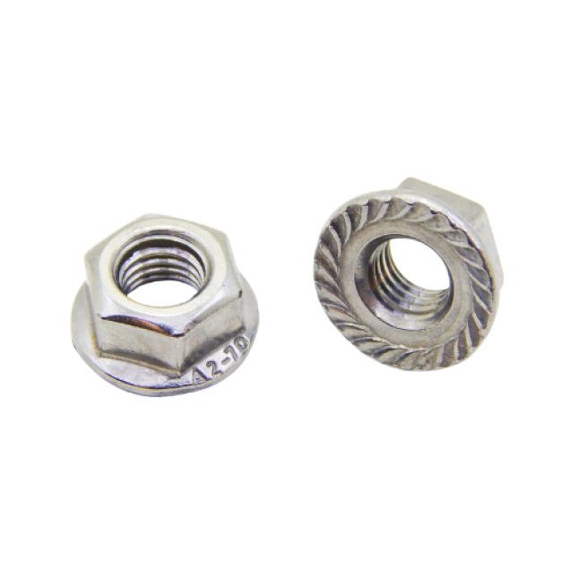 PORCA SEXTAVADA M8 FLANGEADA C/ SERRILHA DIN 6923 A2-INOXPAR - OBRIGATORIO PARA MICRO